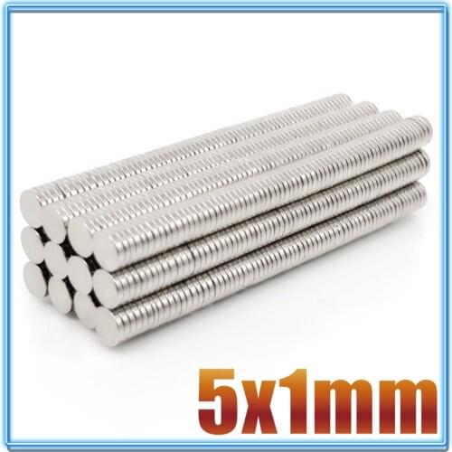 20/50/100/200/500/1000 Pcs 5x1 Round NdFeB Neodymium Magnet N35 Super Powerful Small imanes Permanent Magnetic Disc