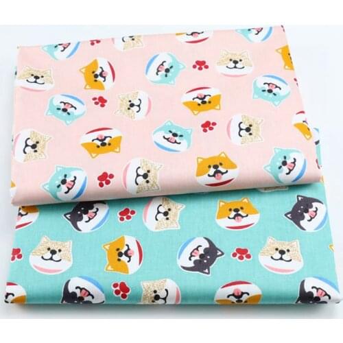 Printed Cat 100% Cotton Fabric For Making Clothes Sewing Bed Sheet Pillow Cover DIY Fabrics For Baby Child