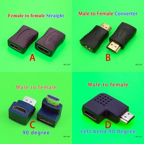 100PCS HDMI-compatible Cable Adapter 270/90 Degree Angle Male to Female for 1080P HDTV Cable Adaptor Converter Extender