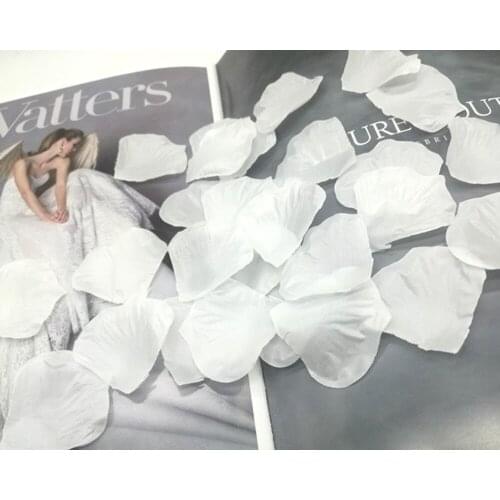 1000pcs White Artificial Silk Rose Flower Petals Wedding Favor Accessories Party Event Decoration