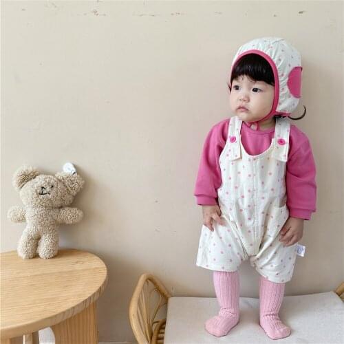 BOBOTCNUNU New Fashion Rompers Baby Sleeveless Polka Dot Cute Overalls Outfits Bebe Boys Girls Jumpsuit And Hat 2pc Clothes