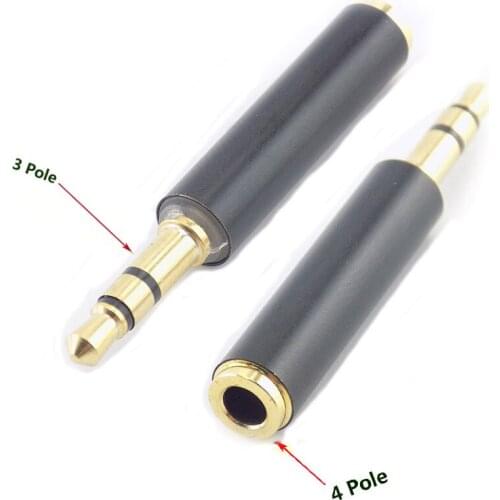 3.5mm to 3.5mm Stereo Jack Plug Stock Male to Female to 3 Pole to 4 Pole Audio Extension Adapter Connector Computer Cables W17