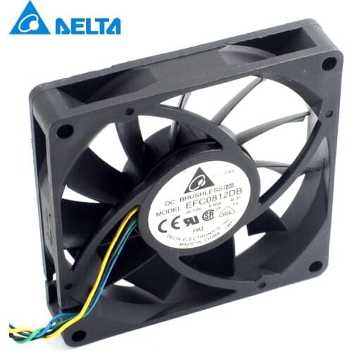 5pcs 8CM 80MM 8015 8*8*1.5CM 80*80*15MM 12V 0.5A 4-wire PWM Fan EFC0812DB Cooling fan