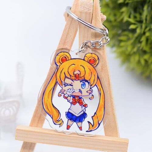 WL0003 Tsukino Usagi Keychain Acrylic Cartoon Keyring Accessories