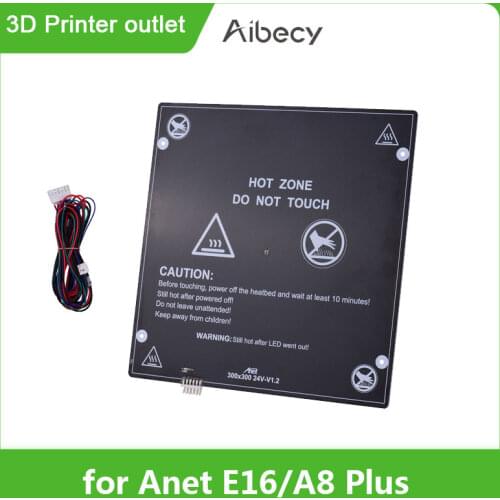 Aibecy 24V Aluminum Heated Bed 300*300*3mm Hotbed Plate Heatbed Platform with Wire Cable for Anet E16/A8 Plus 3D Printer