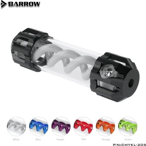 BARROW 205mm X 50mm Double Helix T-Virus Cylindrical Water-Cooled Coolant Tank A-RGB Light System PMMA+Aluminum Black Cover
