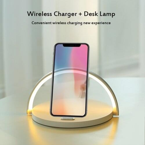 Mobile Phone Wireless Charger for iPhone X Fast Charging Desktop Night Light + Wireless Charger for Samsung Huawei Xiaomi Phone