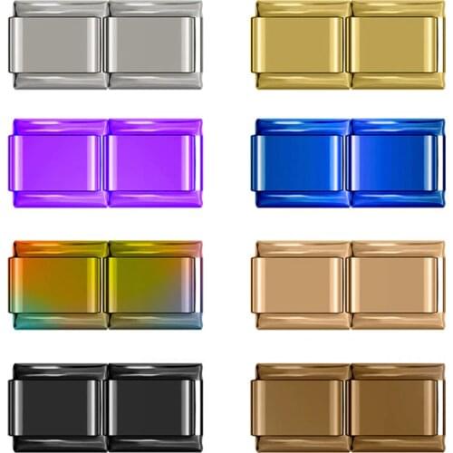 Hapiship 9mm Width Original Daisy Gold Black Rose Italian Charm Fit 9mm Bracelet Stainless Steel Jewelry Making DJ127