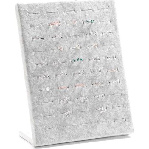 Black/Gray Velvet display Case Jewelry Ring Displays Stand Board Holder Storage Box Plate Organizer