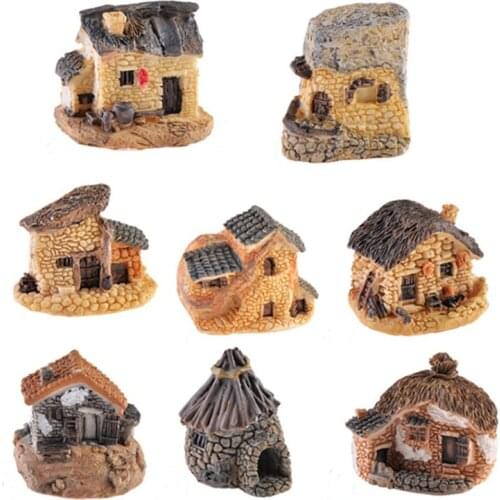 Resin Small House Decoration Fish Aquarium Decor Artificial House for fish Tank Resin Ornaments Fish Tank Background