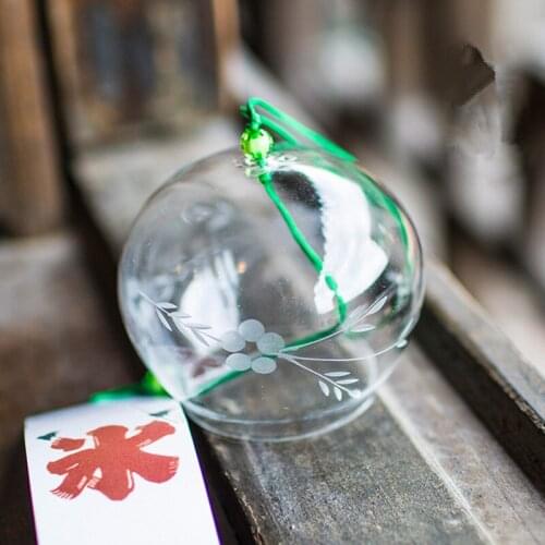 16pcs/pack 7*8cm Hand Carved Glass Windchime Top Popular Glass Bell Friend Gift Beautiful Hanging Glass Craft Home Decorative