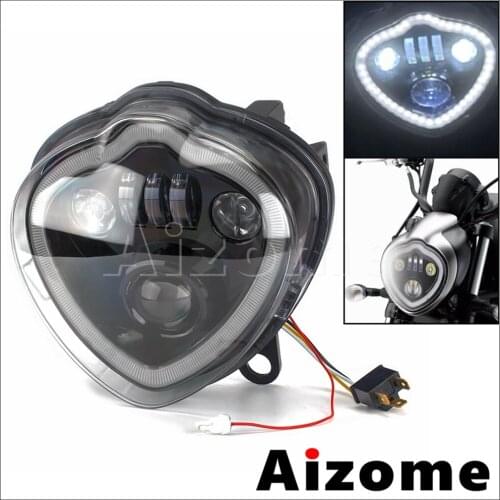Motorcycle High & Low Beam DRL Assembly Kit LED Headlight for Kawasaki Vulcan 650S EN650 2015 2016 2017 2018 2019 2020 2021