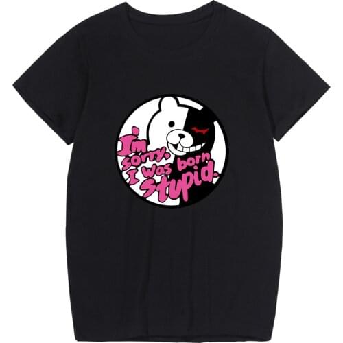 Danganronpa Tee Japanese Game Cosplay Cute Print Women Men Loose Solid T-shirt Crewneck Short Sleeve Streetwear 2021 Summer Top