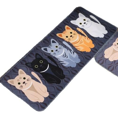 Kawaii Welcome Floor Mats Animal Cat Printed Bathroom Kitchen Carpets Doormats Cat Floor Mat for Living Room Anti-Slip Tapete40