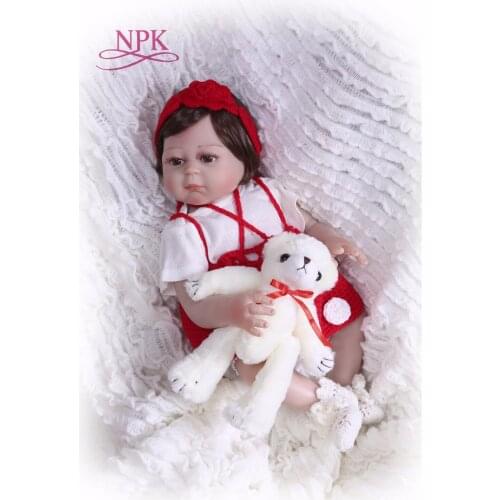 19 Inch 48CM red dress soft silicone bebes Reborn Baby Doll Touch Real fashion childrens day gifts toys Baby Doll New Designed