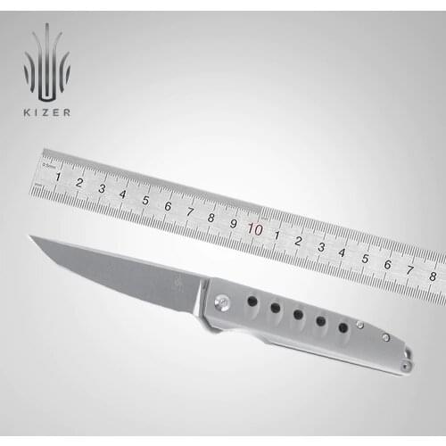 Kizer hunting knife KI4550 noble 2020 new folding knife titanium handle with special holes edc hand tools