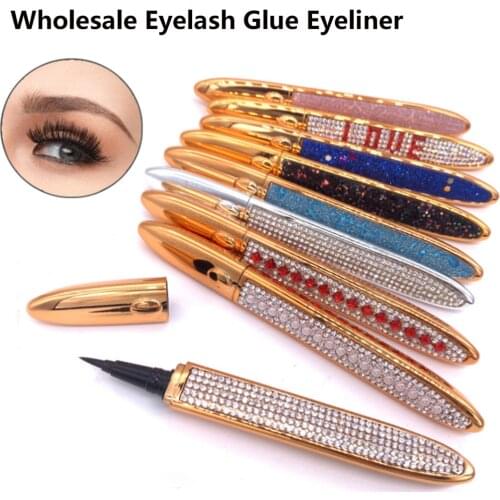 Wholesale Eyelash Glue Liquid Black Eyeliner Colores Waterproof Eye Liner Waterproof Brown Cat Eyeliner Pencil Lash Glue Pen