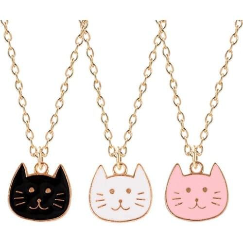 Popular best friend friendship cute kitten Necklace Pendant alloy all right for birthday party jewelry accessories wholesale