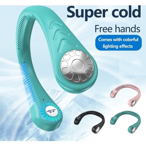 2021 Mini Usb Portable Fan Neck With 2600mah Rechargeable Battery Electric Fan Summer Air Cooler Conditioner For Room Home#g4