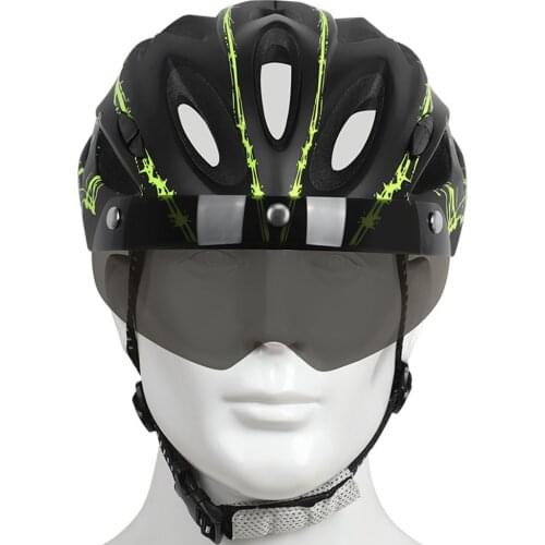 Professional Men Women Cycling Helmet with Magnetic Goggles Adjustable MTB Road Bike Cap Cycling Equipment Bicycle Accessories