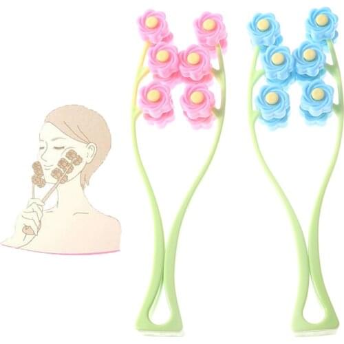 Facial Massager Roller Portable Flower Shape Face Roller Massager Anti Wrinkle Face-Lift Slimming Face Relaxation Beauty Tools