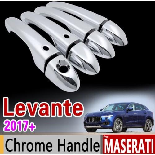 For Maserati Levante 2017 2018 Luxurious Chrome Door Handle Cover Trim Set for 4Door Never Rust Accessories Sticker Car Styling