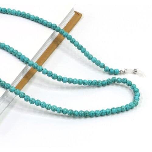 Vintage Natural Turquoise Beaded Sunglasses Chain for Women Men Handmade Lanyard for Glasses Eyewears Cord Holder Neck Strap