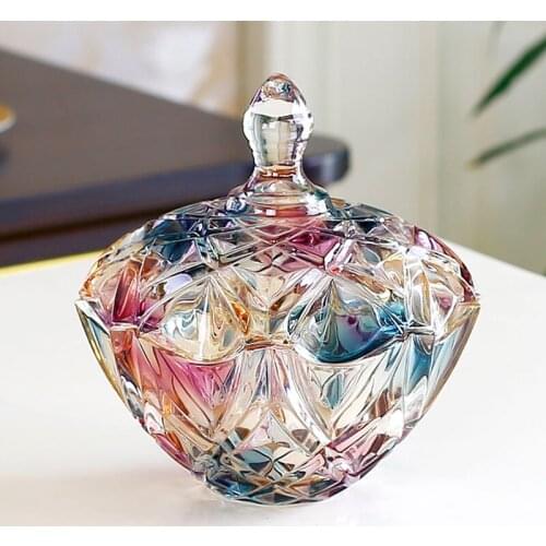 Glass candy jar bottles Decor Crafts mini colorful dust-proof stand dessert candy jars tea caddy Boxes storage jar home Deco