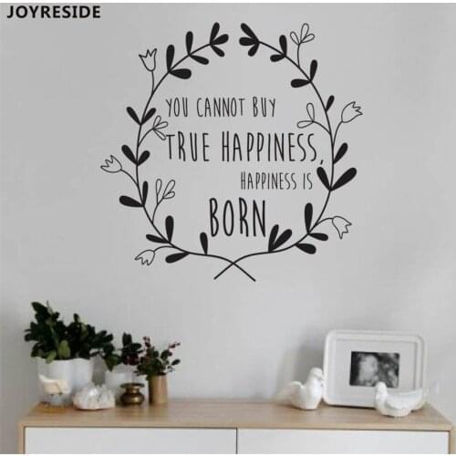 JOYRESIDE Quote You Cannot Buy True Happiness Wall Decal Vinyl Sticker Nursery Decor For Kid Boy Girls Art Room Decoration XY172