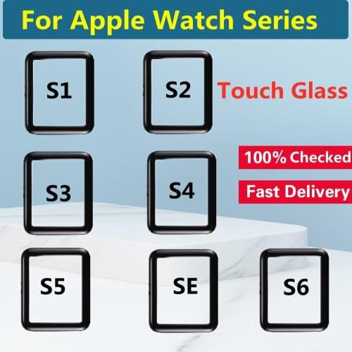For Apple Watch Series 1 2 3 4 5 6 Front Outer Glass Touch Glass Only For iWatch SE Outer Glass Lens Replacement 38/42/40/44 MM