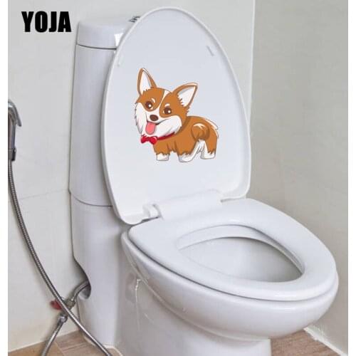 YOJA 21.2*23.6CM Lovely Dog Toilet Children Bedroom Home Decor Wall Sticker Decal T3-0595