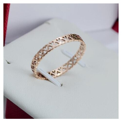 Rose gold color hollow love heart ring women, cute stainless steel ring joias bague femme aneis femininos gifts jewelry