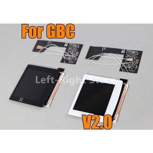 1set V2.0 2.0 Backlight Logo Gamenaissance Replacement For Nintend GBC Screen Laminated IPS LCD Panel Kit for Gameboy Color