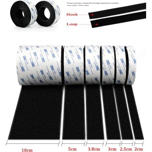 1 Meter Powerful Self-Adhesive 3M Glue Hook and Loop Buckle with Nylon Sticker Velcros Accessories20/25/ 30 /50 / 100mm