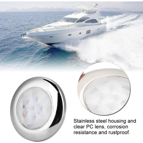 1pcs 12V 6 LED Car Round Ceiling Dome Roof Light 5W Interior Light Lamp On/Off Switch For Camper Van Caravan Motorhome Boat RV