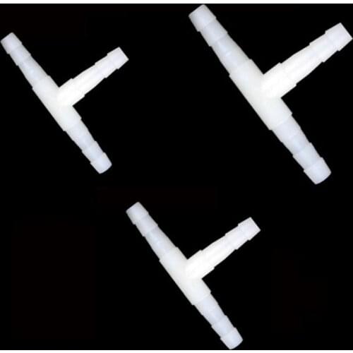 10pcs/lot 4mm 3 ways Aquarium Fish Tank Air Pump Connector T Shaped Connector Control Valve Air Pipe Tube Accessories Plastic