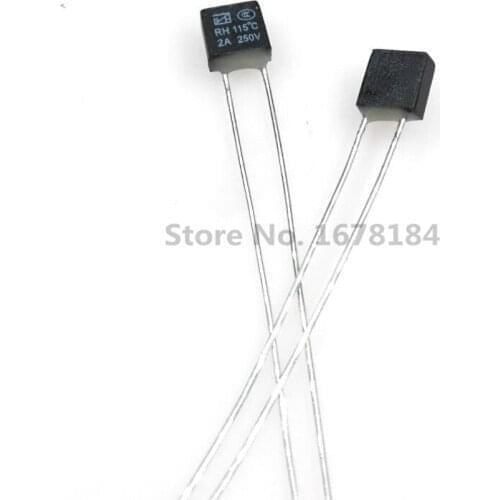100pcs RH 92 95 102 105 115 120 125 130 135 140 145 150 Degree Thermal Fuse RH temperature fuse 2A 250V fan motor thermal fuse