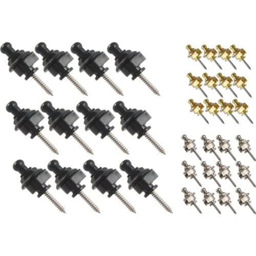 12 Pieces Iron Strap Locks DIY for Electric Acoustic Guitar Stage Performance Accessory