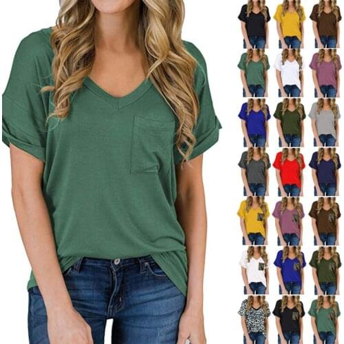 2021 Summer Womens White Cotton T-Shirt Cool Thin Loose Classic V Neck Solid Female Short Sleeve Cool Tee Shirt Top Purple