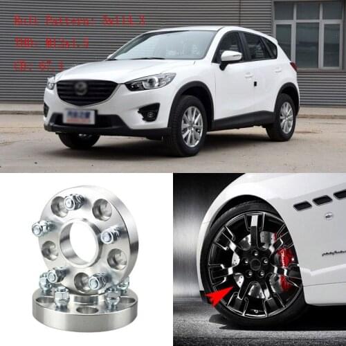 4pcs 1" Wheel Spacers Adapters 5 Lug 5x4.5"/5x114.3-12x1.5 Studs For Mazda CX-5 2012