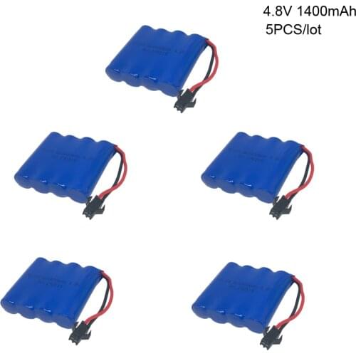5PCS/lot 4.8v rechargeable battery 1400mah ni-cd battery AA 4.8v pack 4.8v 1400mah batteries for RC cars 4.8v RC boat