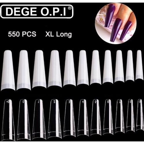 500+50pcs/Bag XL Long False Nail Extension System Clear Natural Detachable Artificial French Press on Nail Manicure DIY Art Tool