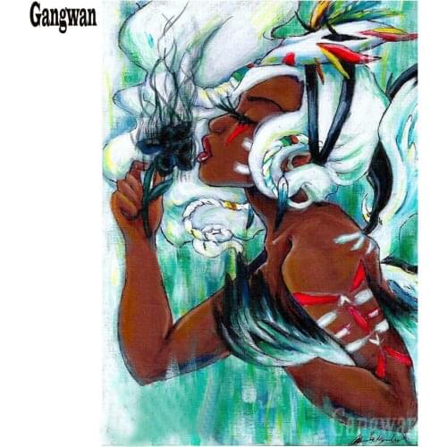 5D DIY Diamond Painting abstract african woman,Full square round Diamond diamond Embroidery Cross Stitch Rhinestone Mosaic Paint