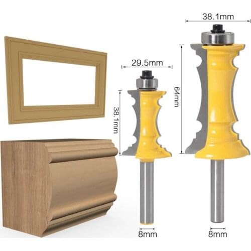 8mm Shank Miter Frame Molding Router Bit Door Line Knife Tenon Milling Cutter