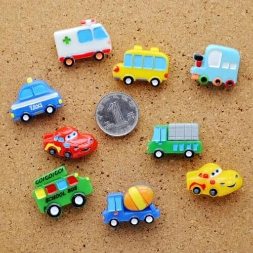 9pcs Car Shape Push Pins Resin Wall Nails Thumbtack Decoration Creative Cork Tacks Pin Stationery Pushpin Office Binding Supply