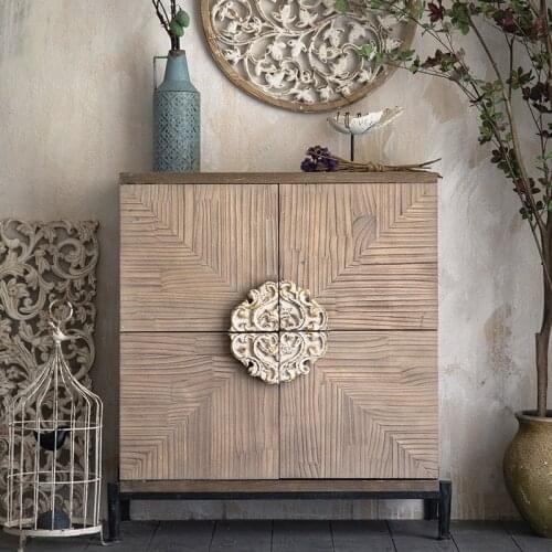 American Country TV Cabinet Retro Old Living Room Bedroom Carved Homestay Creative Decoration Design Locker