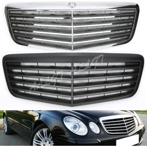 Car For Mercedes-Benz E-Class W211 E200 E240 E280 E320 2007 2008 2009 Front Grill Center Hood Grille Bumper Black Silver