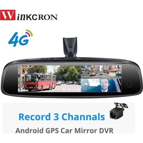 Car Rearview Mirror ADAS 8.0" IPS Car DVR Camera Android 5.1 GPS Navigation 4G WIFI 3 Cam Dash Cam Full HD 1080P Video Recorder