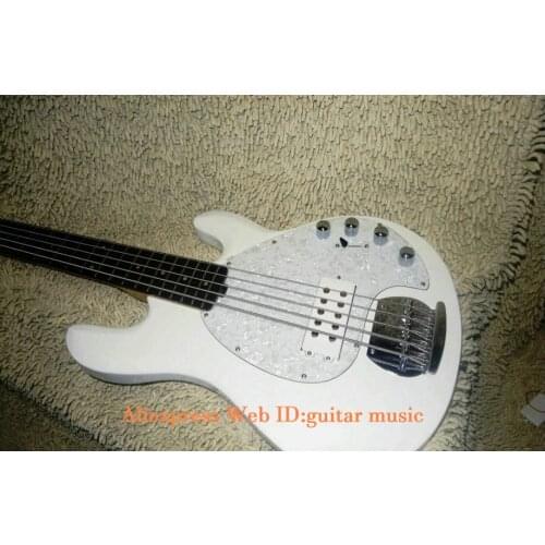 White Bass Guitars 5 strings Electric Bass High Quality wholesale free shipping