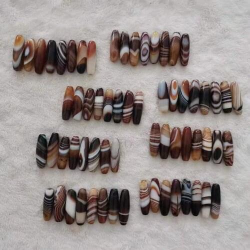 8psc/lot selected natural and beautiful striped sardonyx rare gemstones jewelry wholesale In bulk Tibet area A variety of styles
